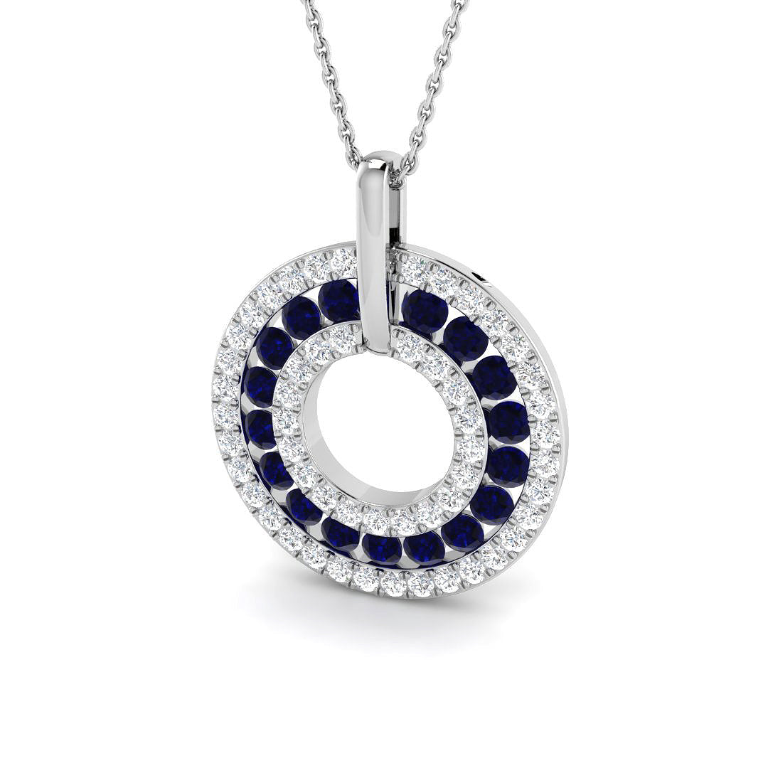 9ct White Gold 2.47ct Blue Sapphire Pendant