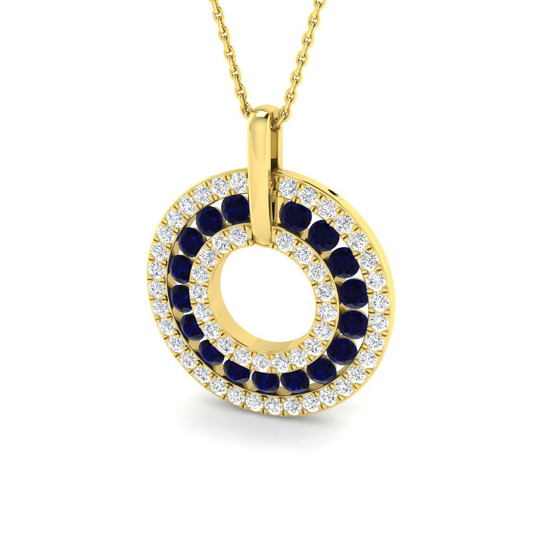 9ct Yellow Gold 2.47ct Blue Sapphire Pendant