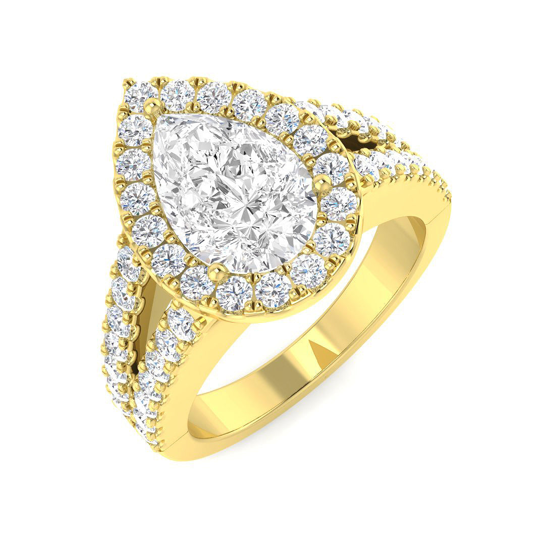 9ct Yellow Gold 2.48ct D VS2 Laboratory Grown CVD Ring