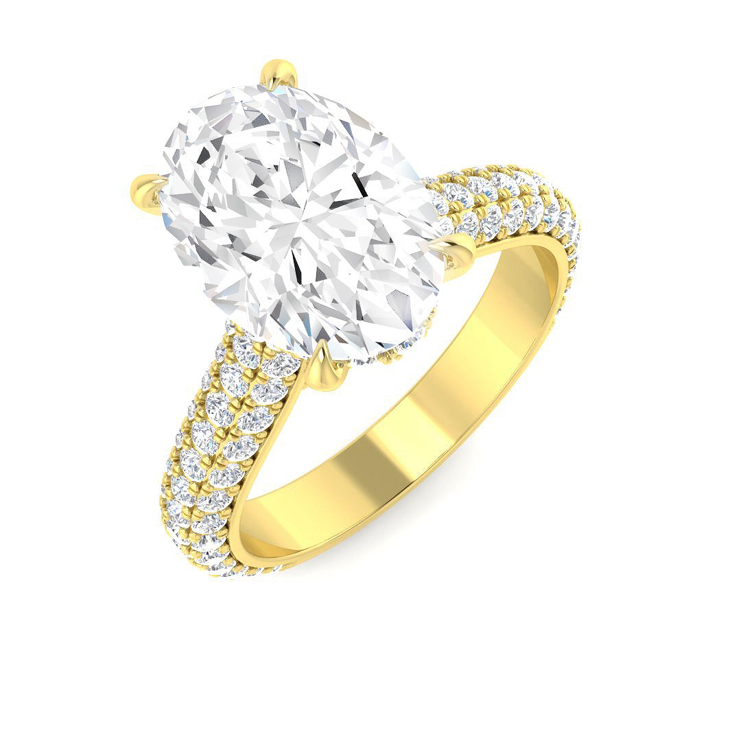 9ct Yellow Gold 4.40ct E VS2 Laboratory Grown CVD Ring