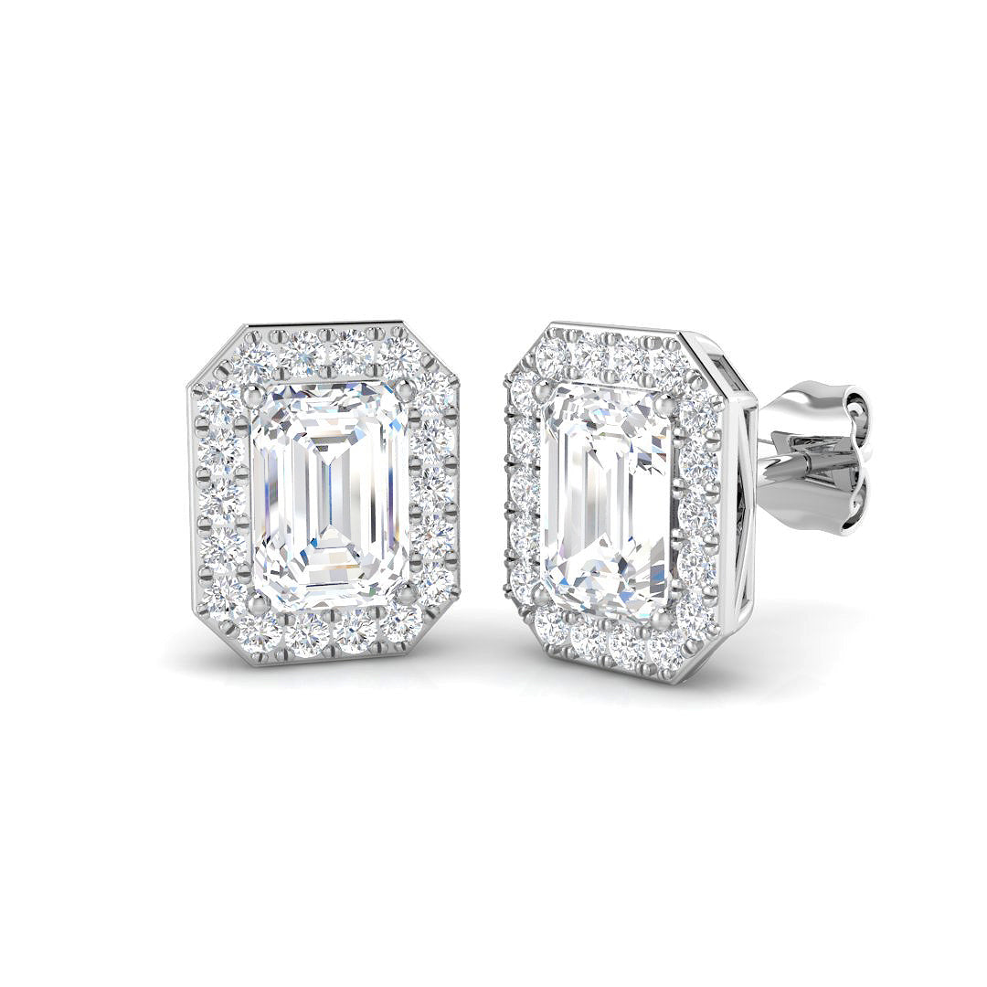 9ct White Gold 2.44ct D VS2 Laboratory Grown CVD Earrings