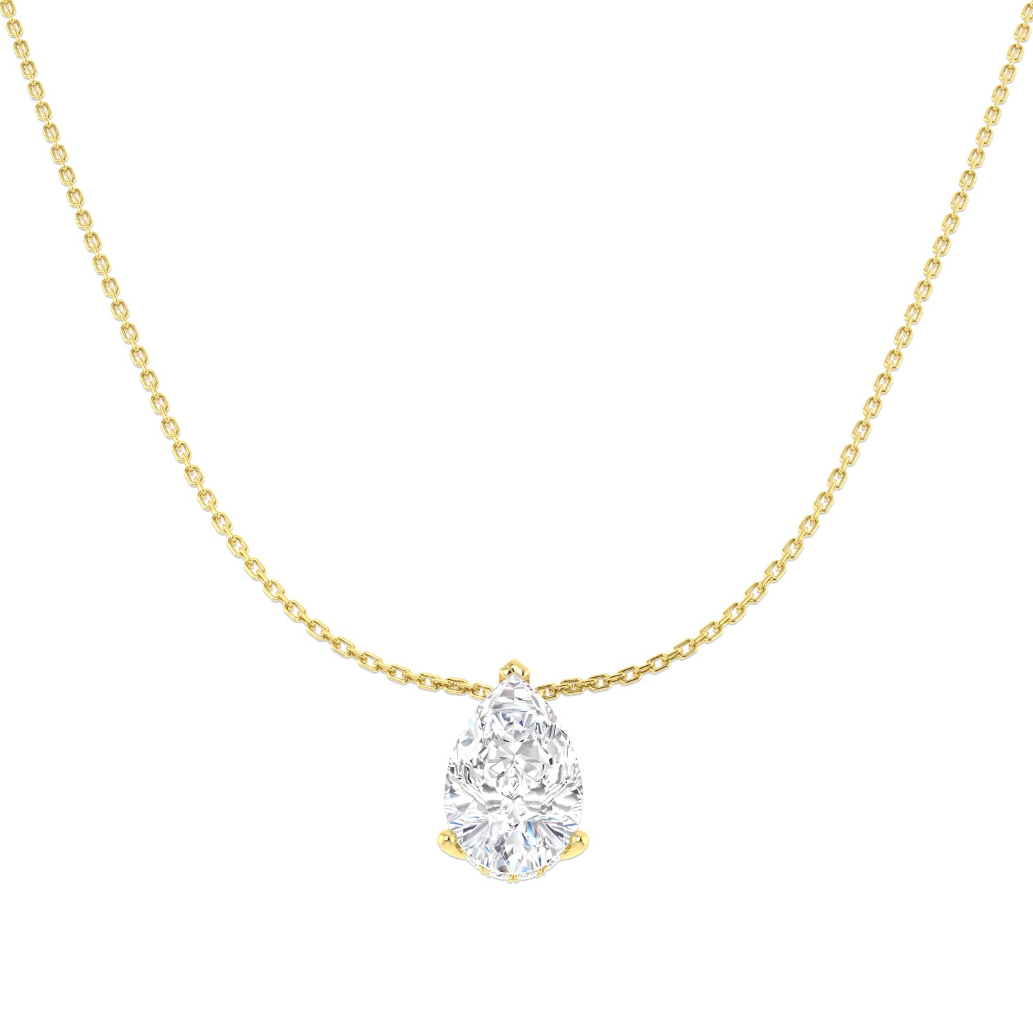 9ct Yellow Gold 4.29ct D VS2 Laboratory Grown CVD Necklace
