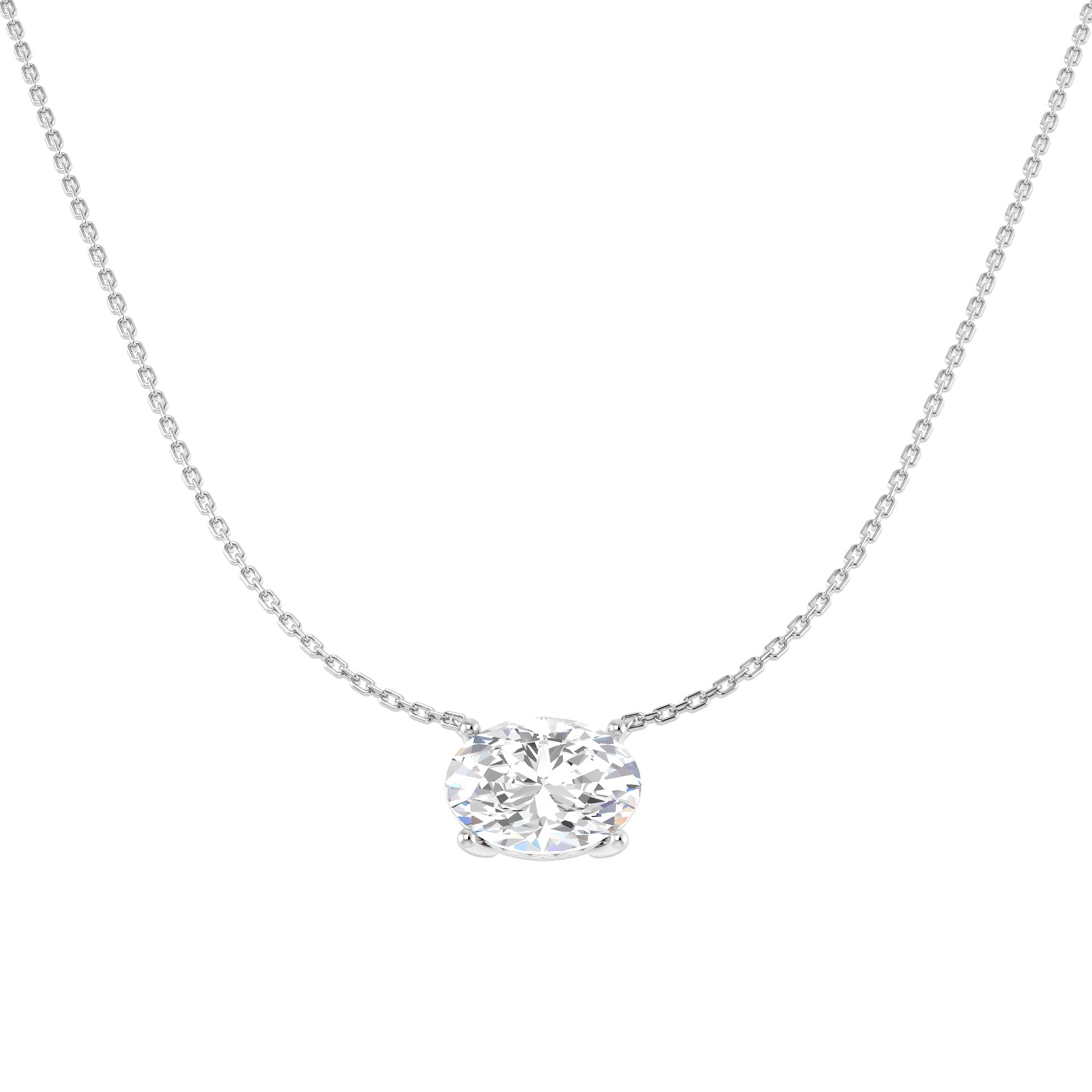 9ct White Gold 4.02ct D VS2 Laboratory Grown CVD Necklace