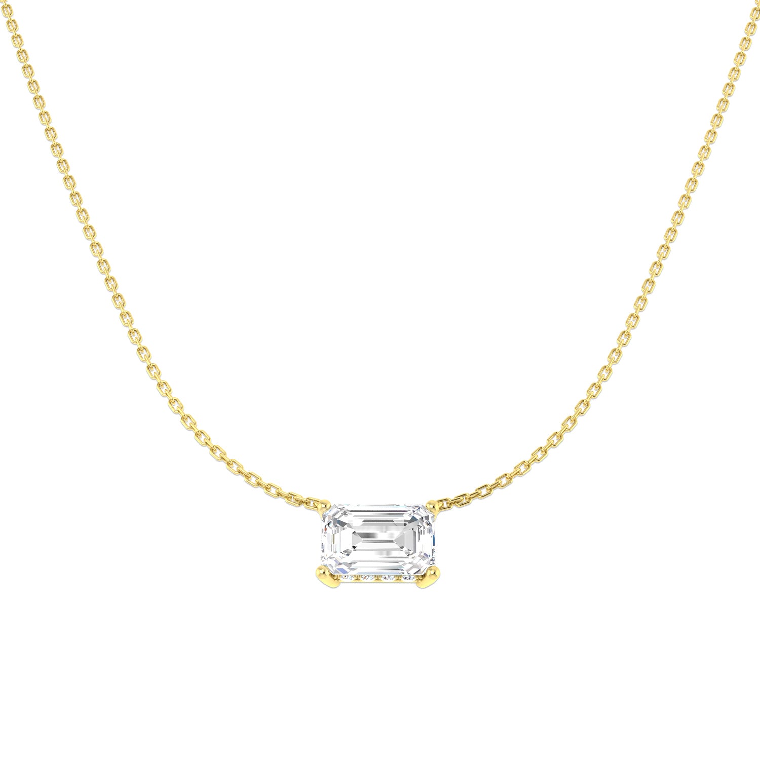 9ct Yellow Gold 3.27ct E VS2 Laboratory Grown CVD Necklace
