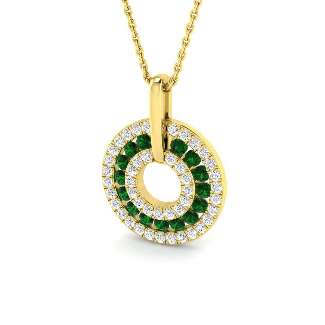 9ct Yellow Gold 0.76ct Emerald Pendant