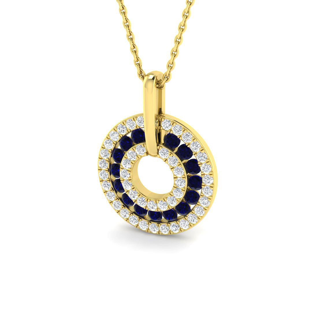 9ct Yellow Gold 0.92ct Blue Sapphire Pendant