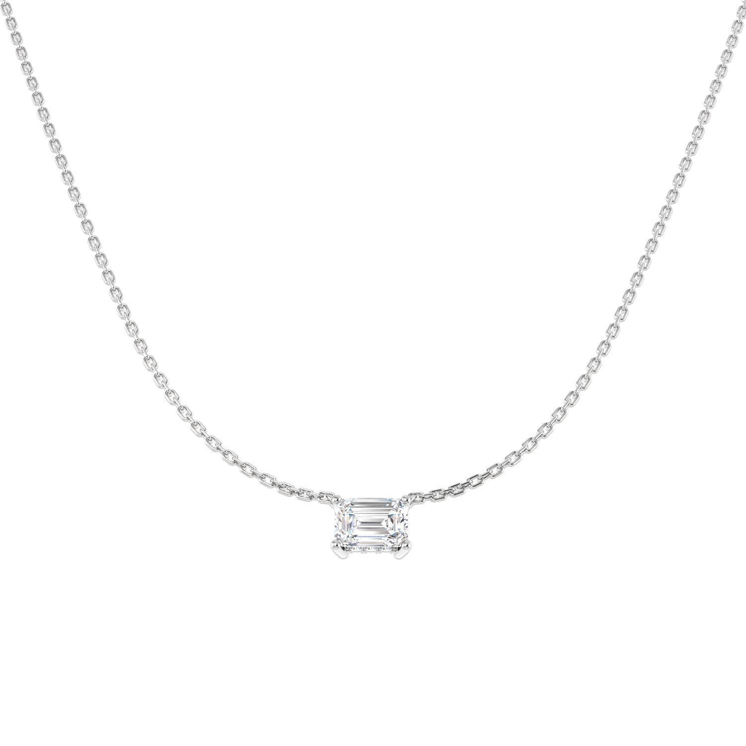 9ct White Gold 1.12ct D VS2 Laboratory Grown CVD Necklace