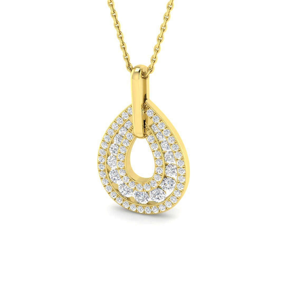9ct Yellow Gold 0.75ct G SI2 Diamond Pendant