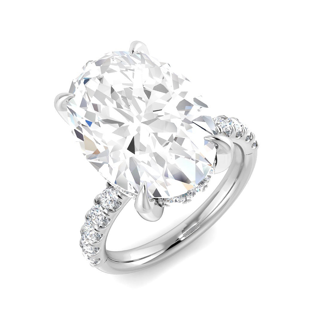 9ct White Gold 8.78ct E VS2 Laboratory Grown CVD Ring