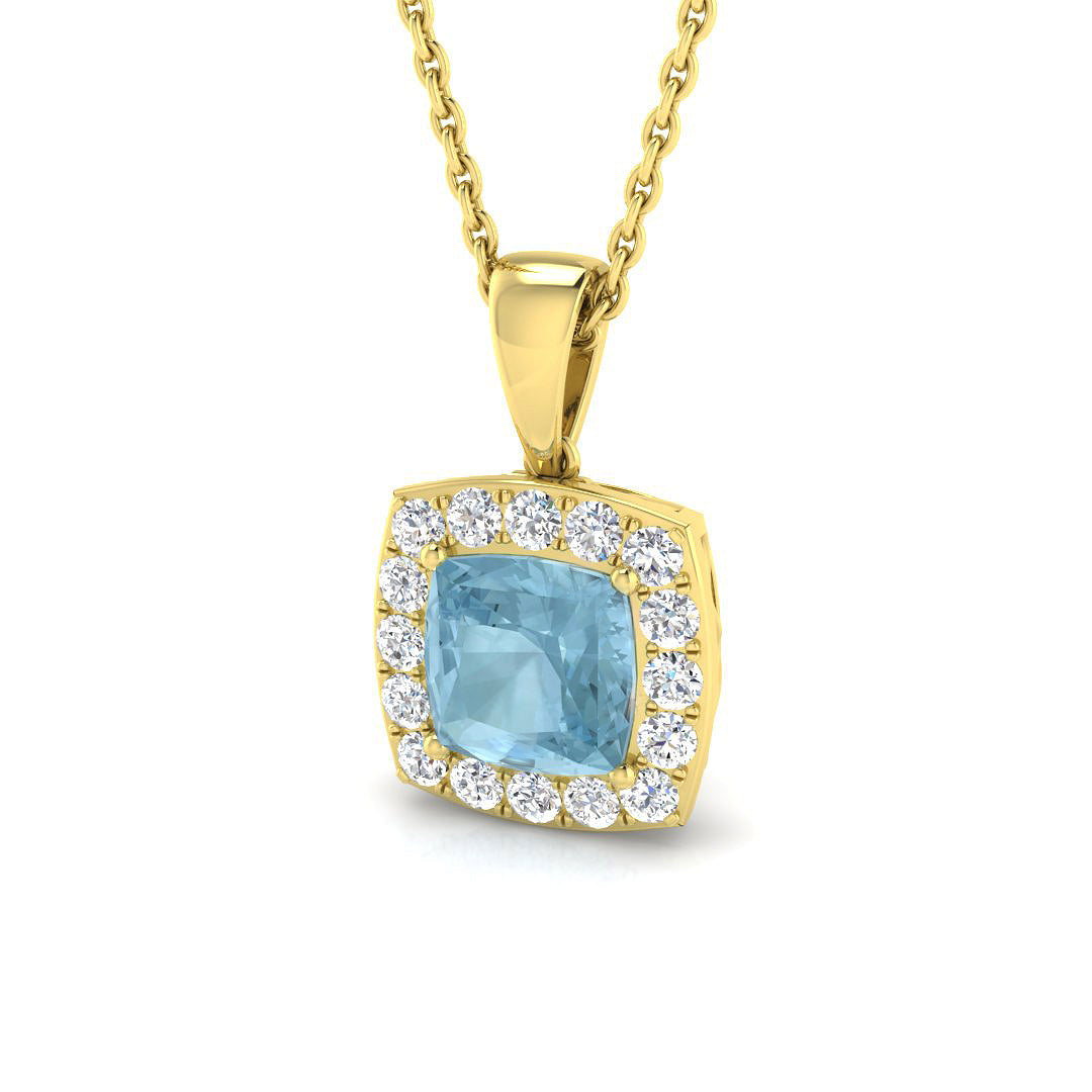 9ct Yellow Gold 1.16ct Aquamarine Pendant