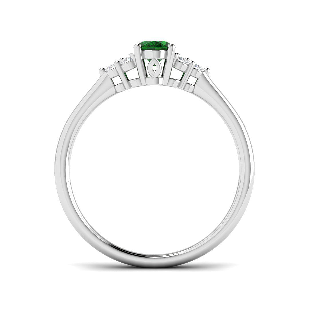9ct White Gold 0.63ct Emerald Ring