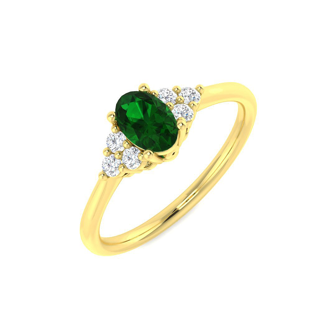 9ct Yellow Gold 0.63ct Emerald Ring