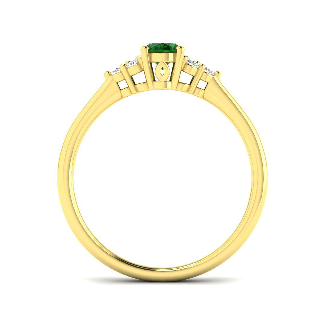 9ct Yellow Gold 0.63ct Emerald Ring