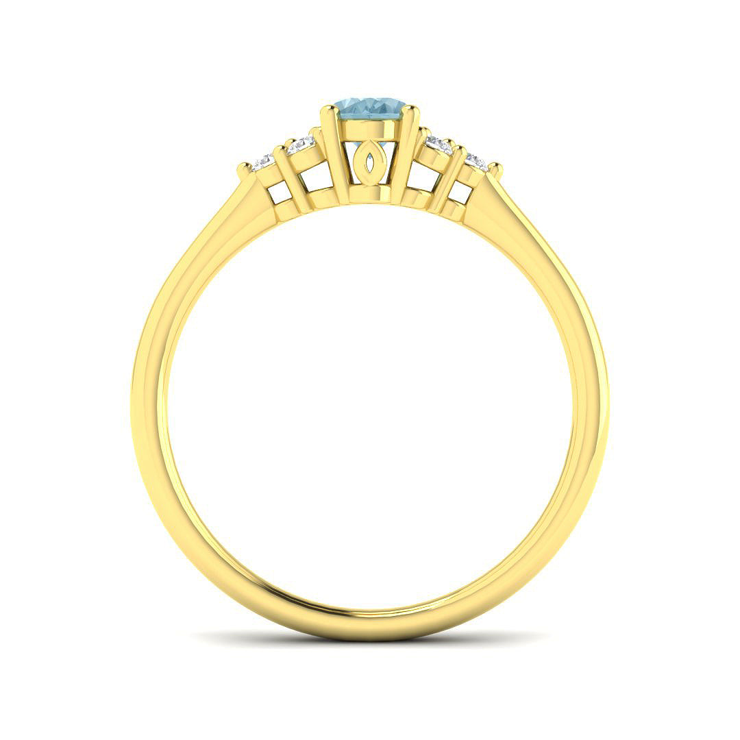 9ct Yellow Gold 0.58ct Aquamarine Ring