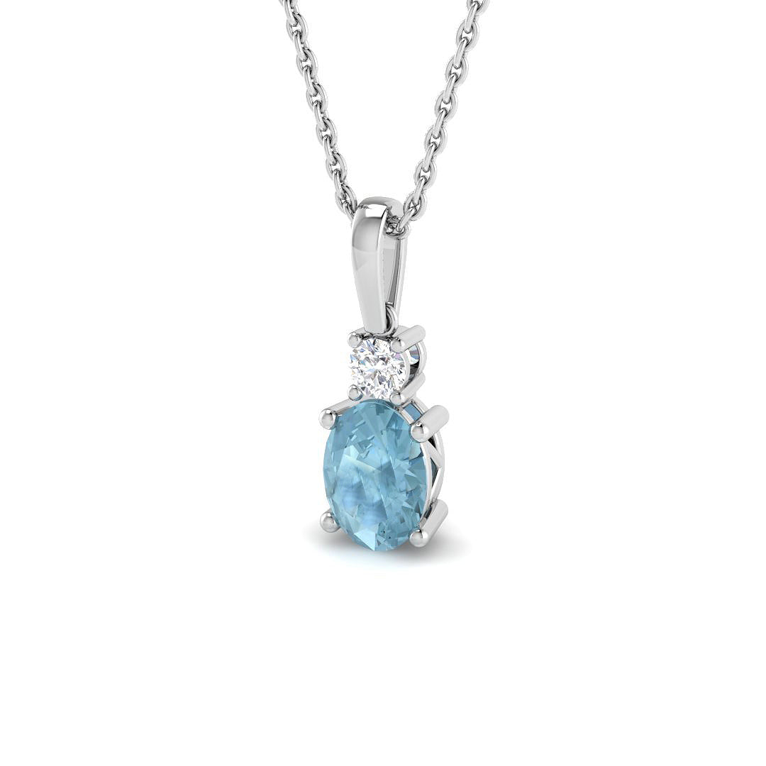 9ct White Gold 0.77ct G SI2 Diamond Pendant