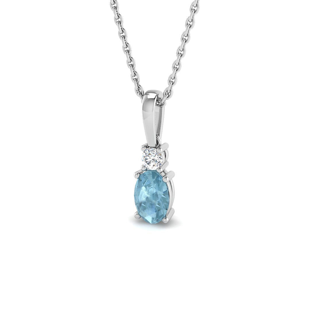 9ct White Gold 0.54ct G SI2 Diamond Pendant
