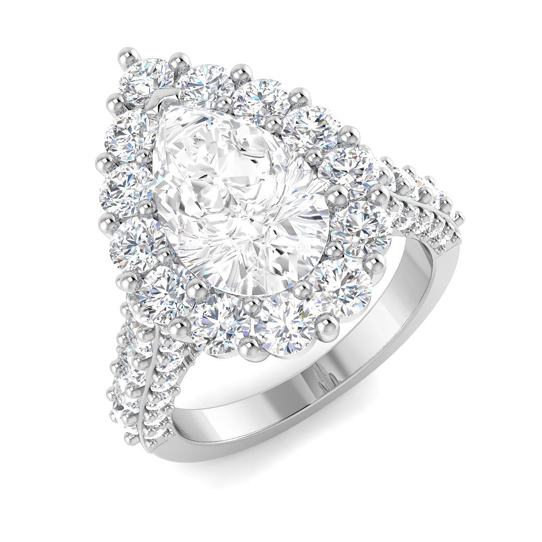 9ct White Gold 5.97ct E VS2 Laboratory Grown CVD Ring