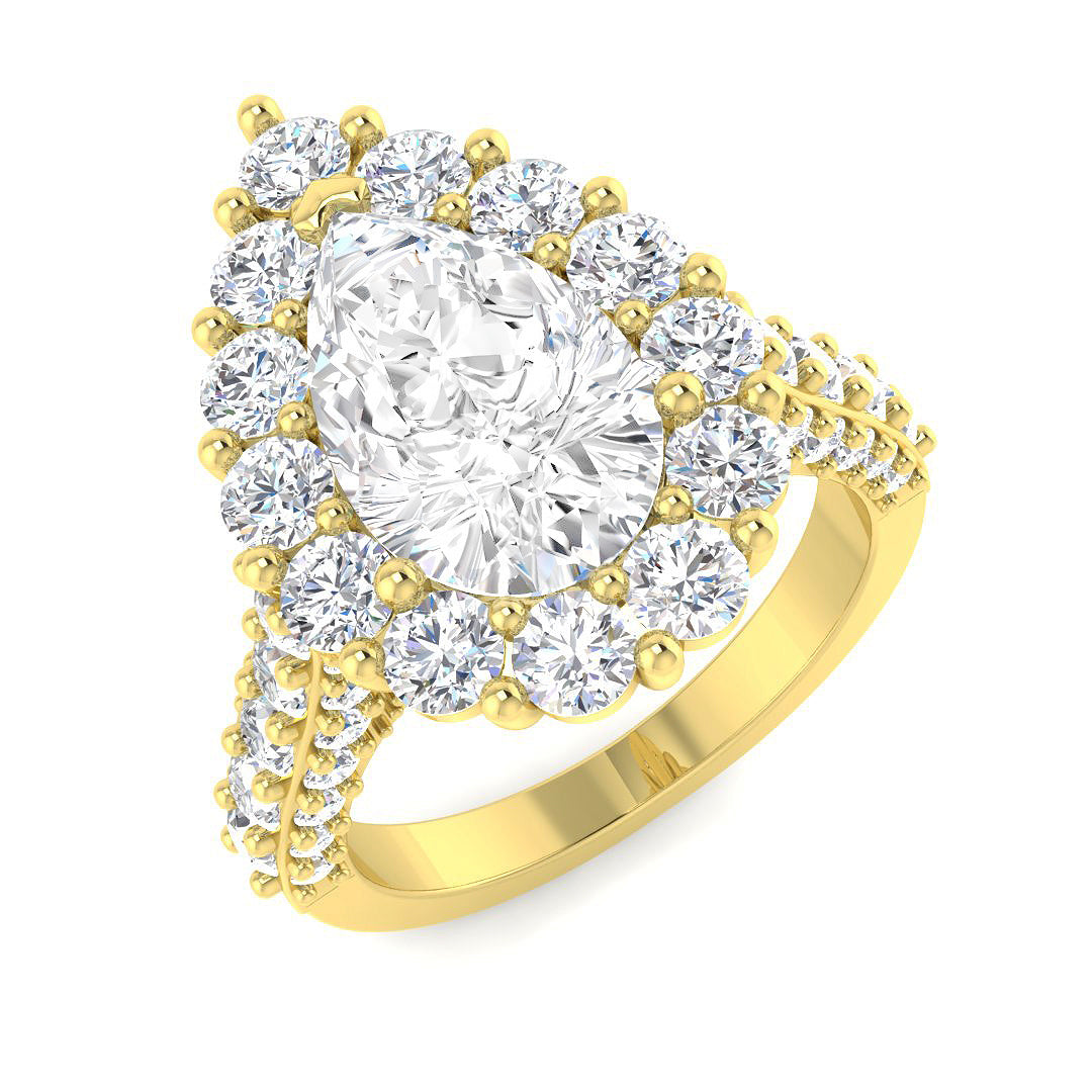 9ct Yellow Gold 5.95ct E VS2 Laboratory Grown CVD Ring