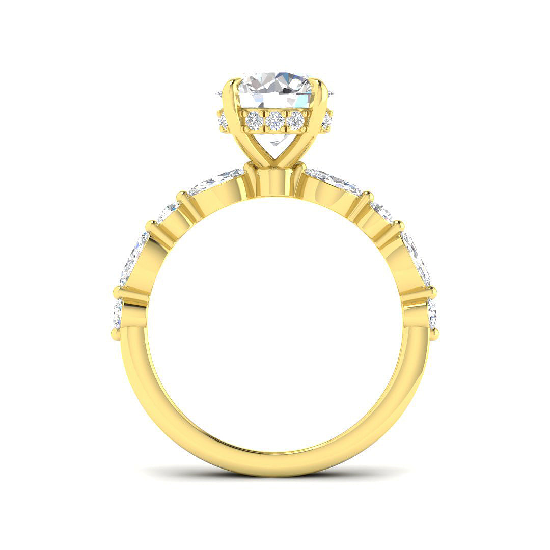 9ct Yellow Gold 2.55ct E VS1 Laboratory Grown CVD Ring