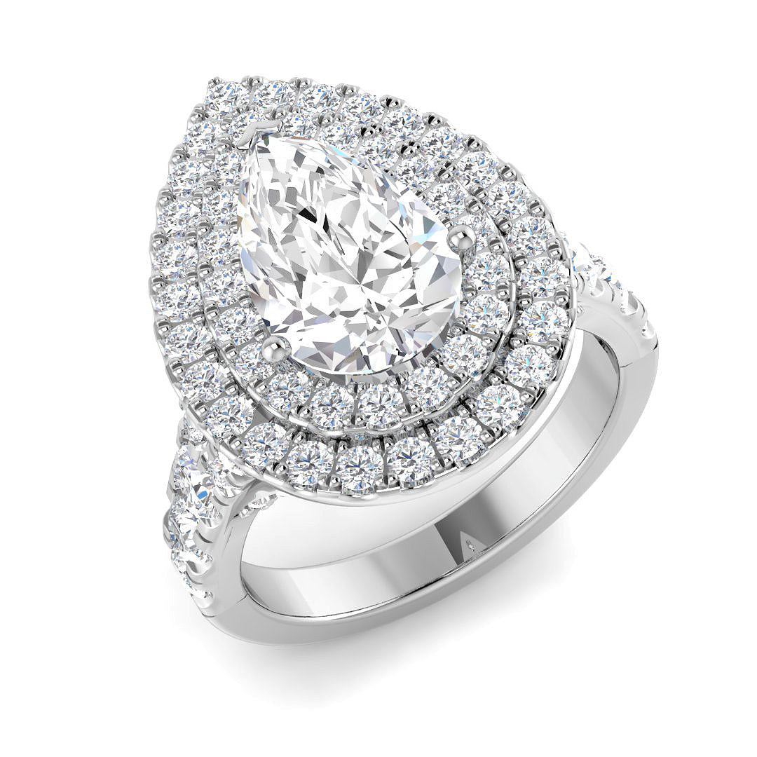 9ct White Gold 3.27ct D VS2 Laboratory Grown CVD Ring