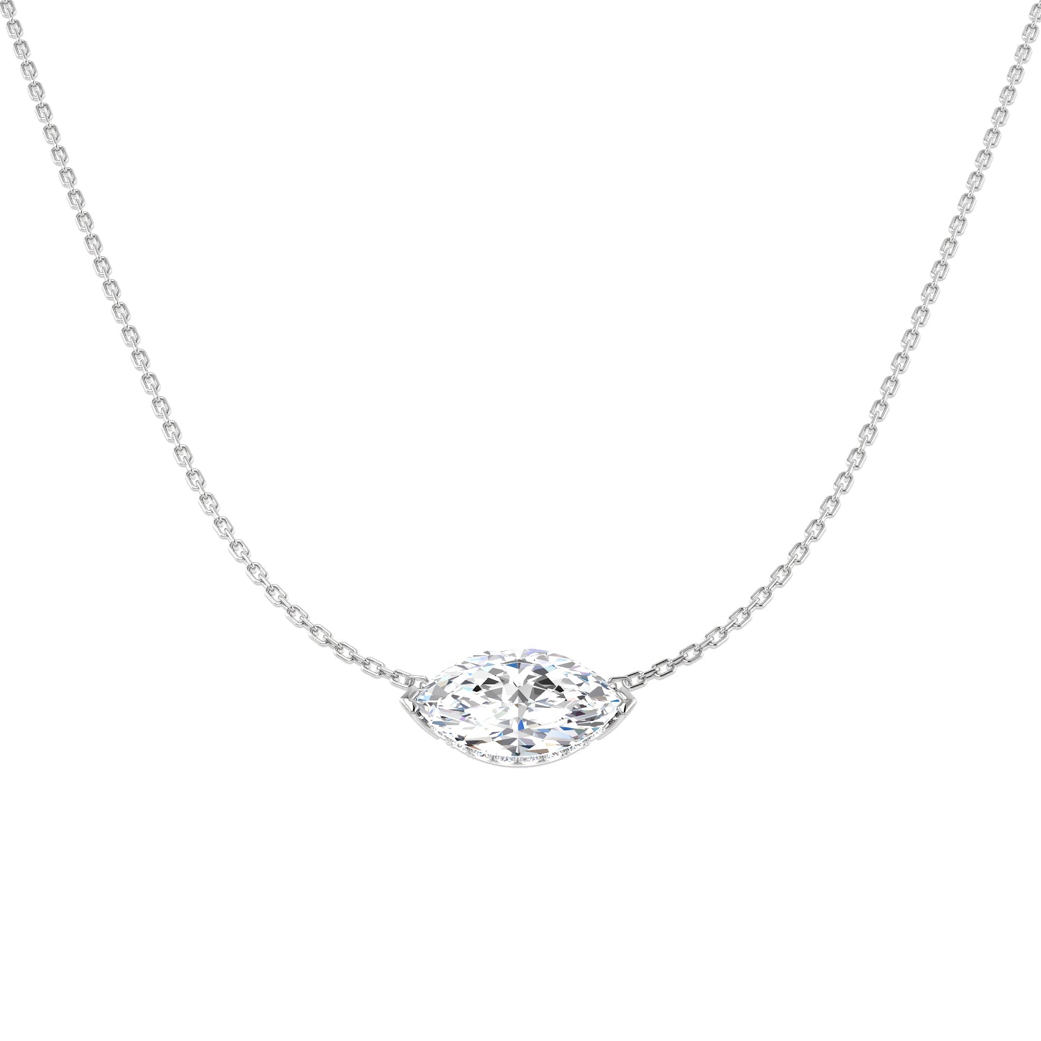 9ct White Gold 3.23ct E VS2 Laboratory Grown CVD Necklace
