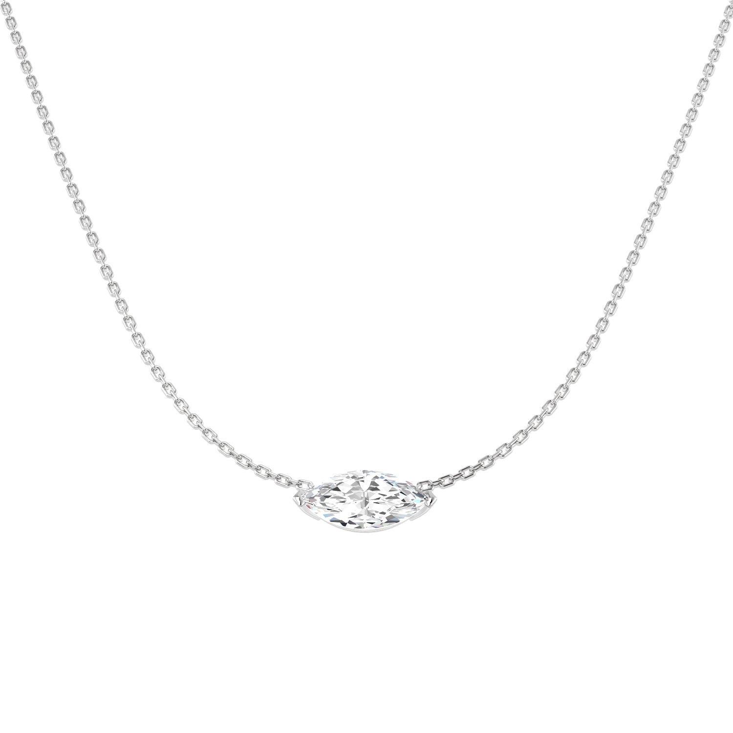 9ct White Gold 1.51ct D VS2 Laboratory Grown CVD Necklace
