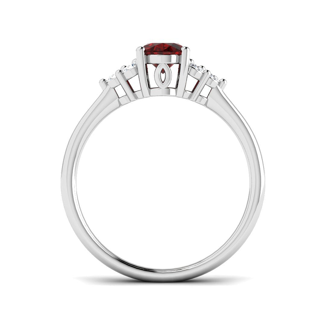 9ct White Gold 1.26ct Ruby Ring