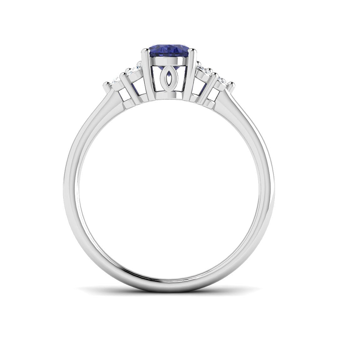 9ct White Gold 0.93ct Tanzanite Ring
