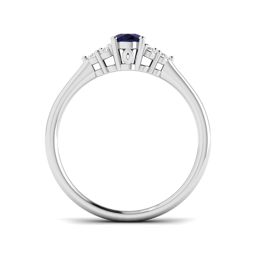9ct White Gold 0.66ct Blue Sapphire Ring