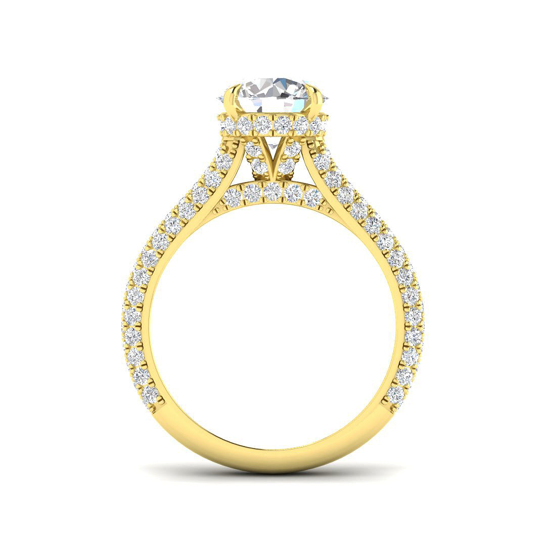9ct Yellow Gold 3.22ct E VS1 Laboratory Grown CVD Ring