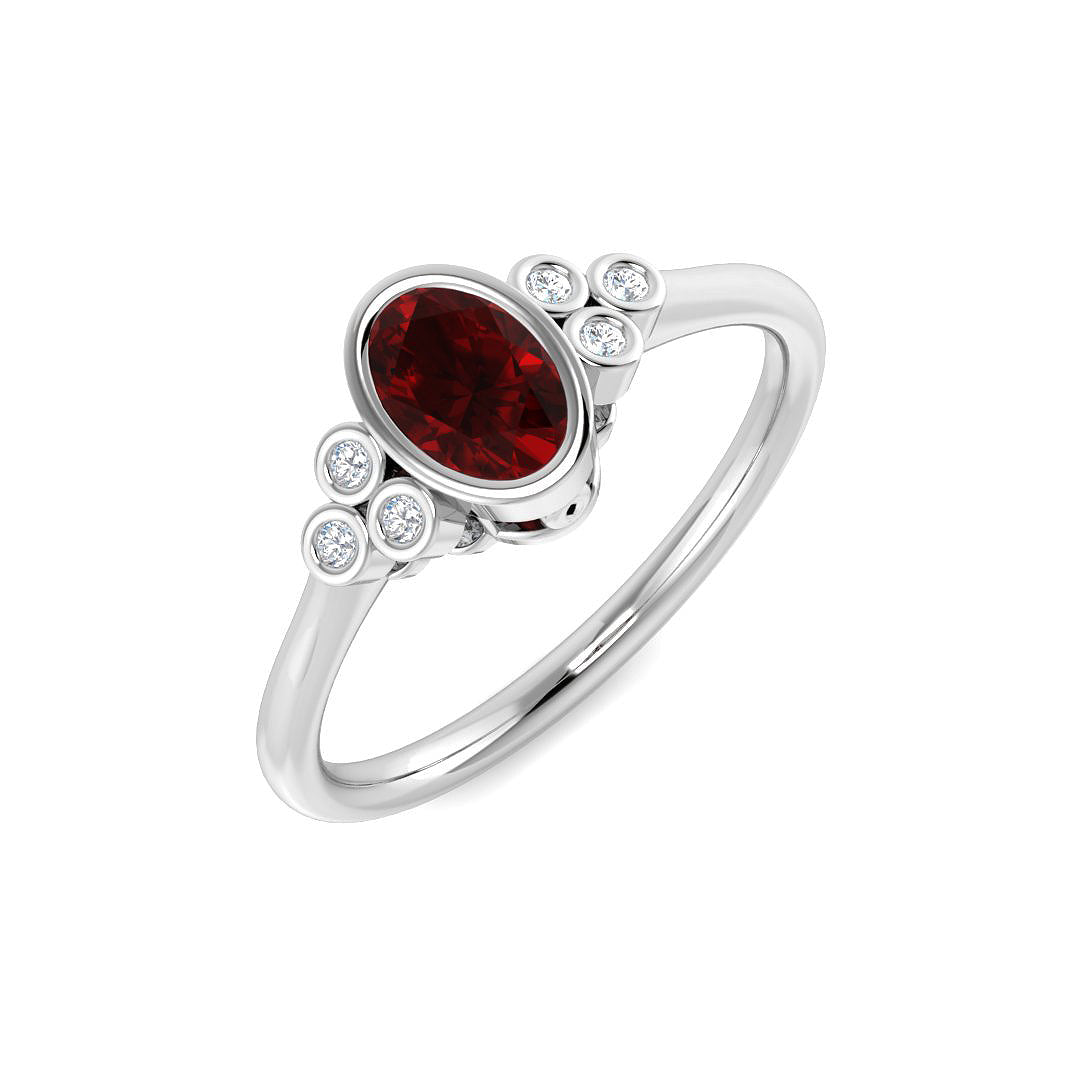 9ct White Gold 0.53ct Ruby Ring