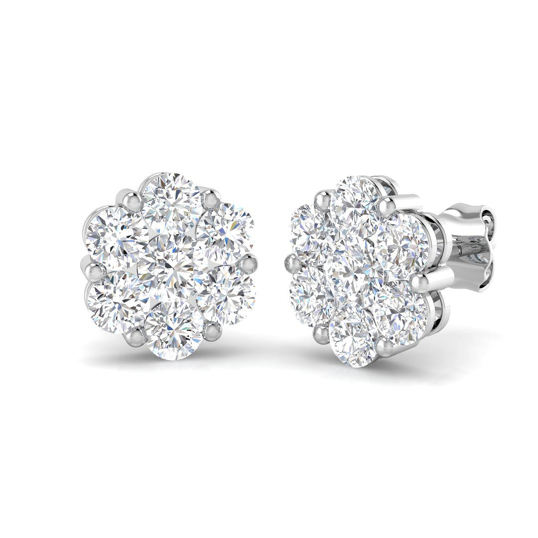 9ct White Gold 1.93ct G SI2 Diamond Earrings