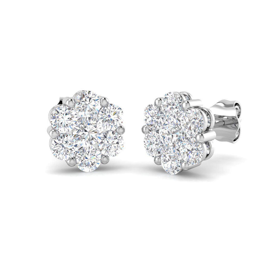 9ct White Gold 1.34ct G SI2 Diamond Earrings