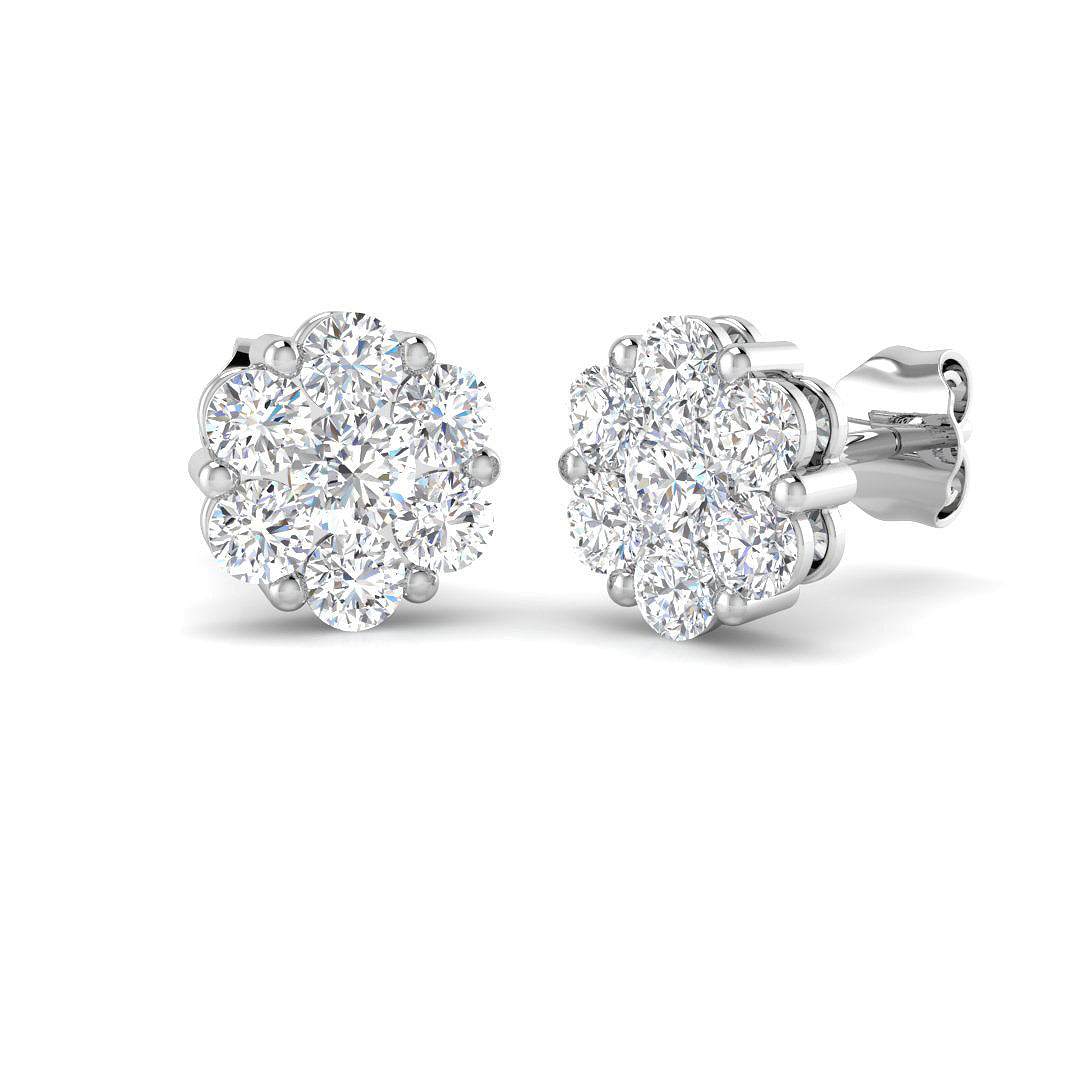 9ct White Gold 1.22ct G SI1 Diamond Earrings