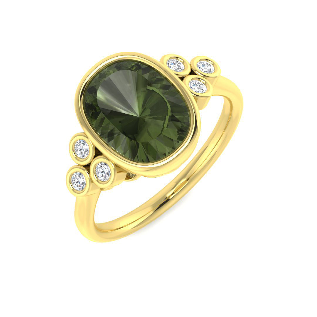 18ct Yellow Gold 2.21ct Green Tourmaline Ring