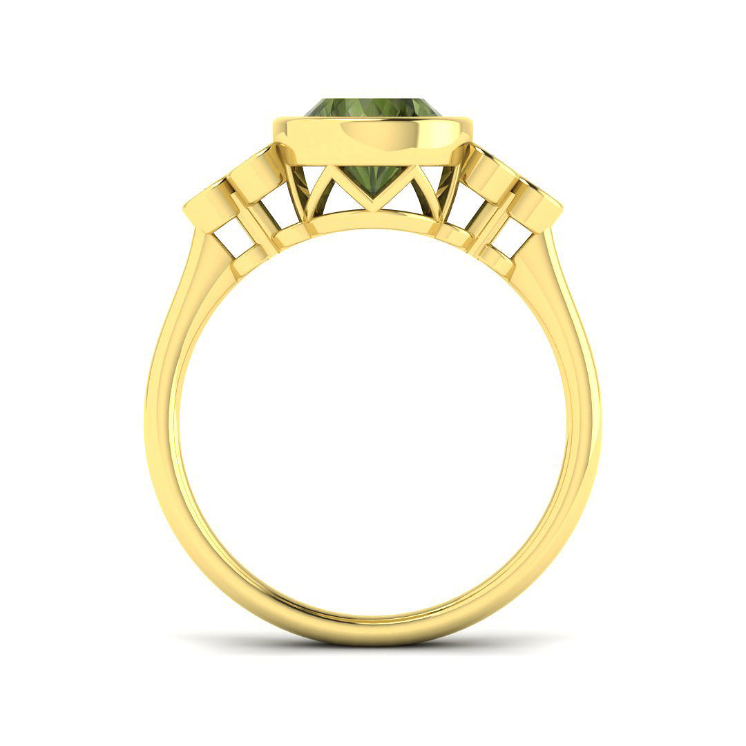 18ct Yellow Gold 2.21ct Green Tourmaline Ring