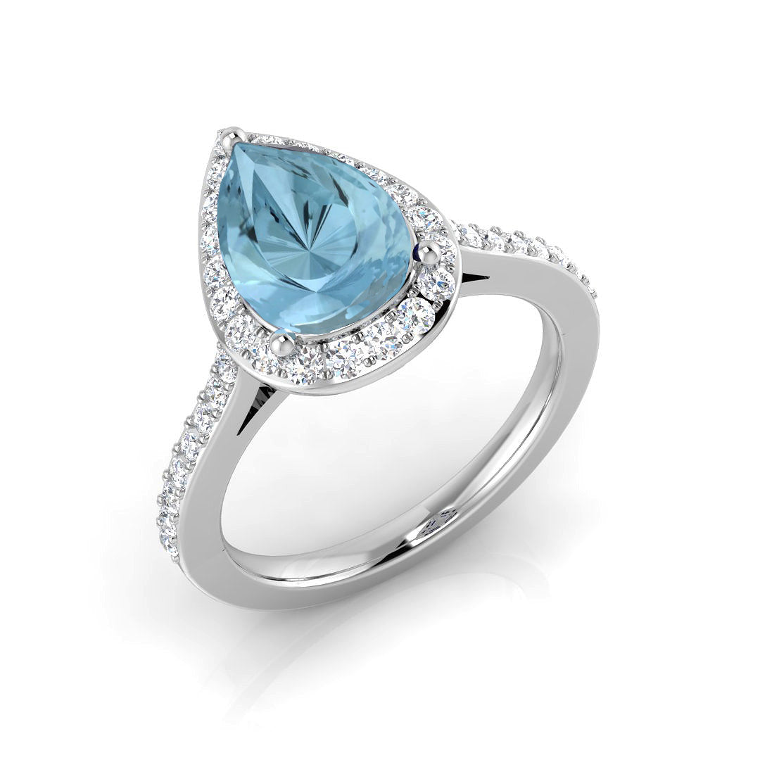 9ct White Gold 1.39ct Aquamarine Ring