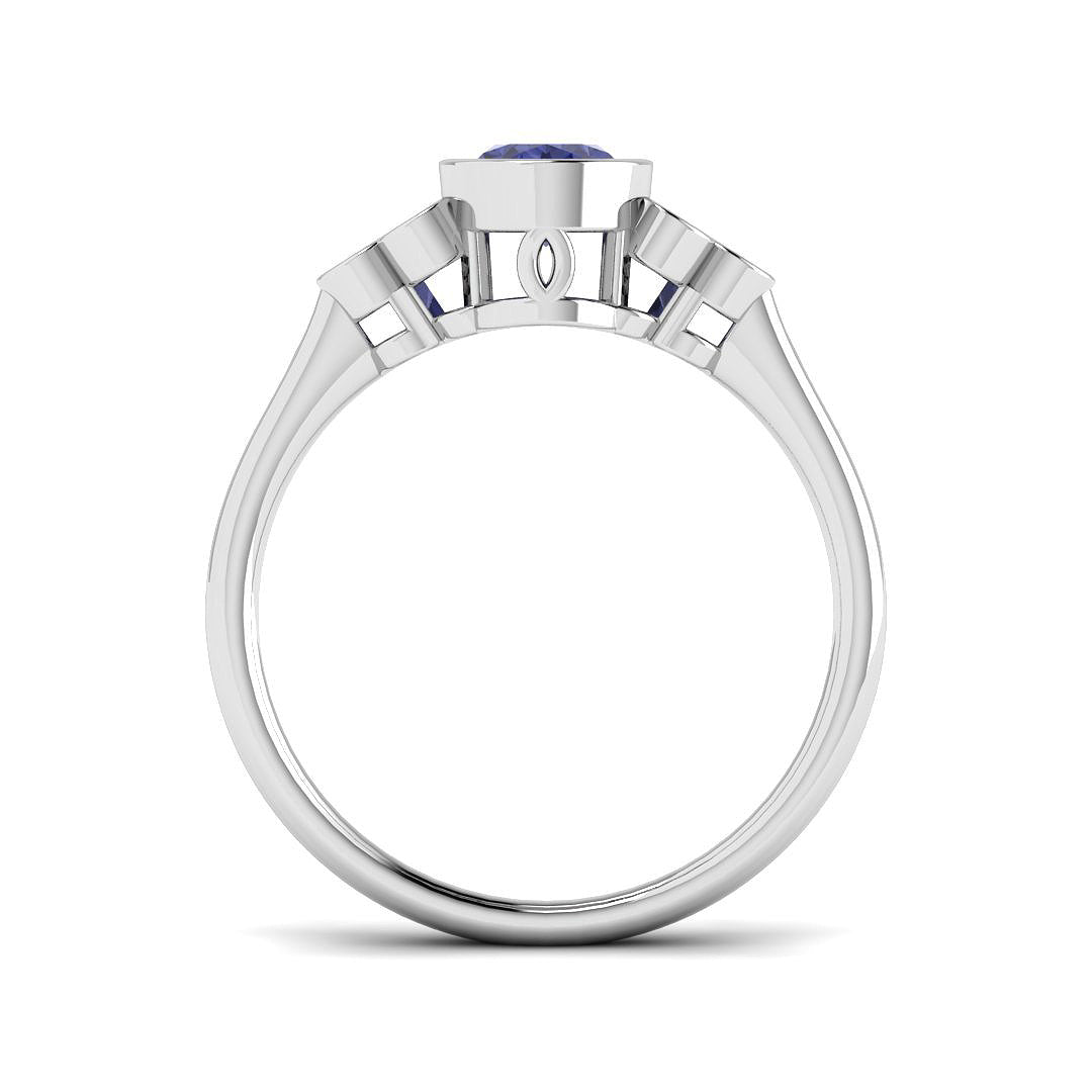 9ct White Gold 0.80ct Tanzanite Ring