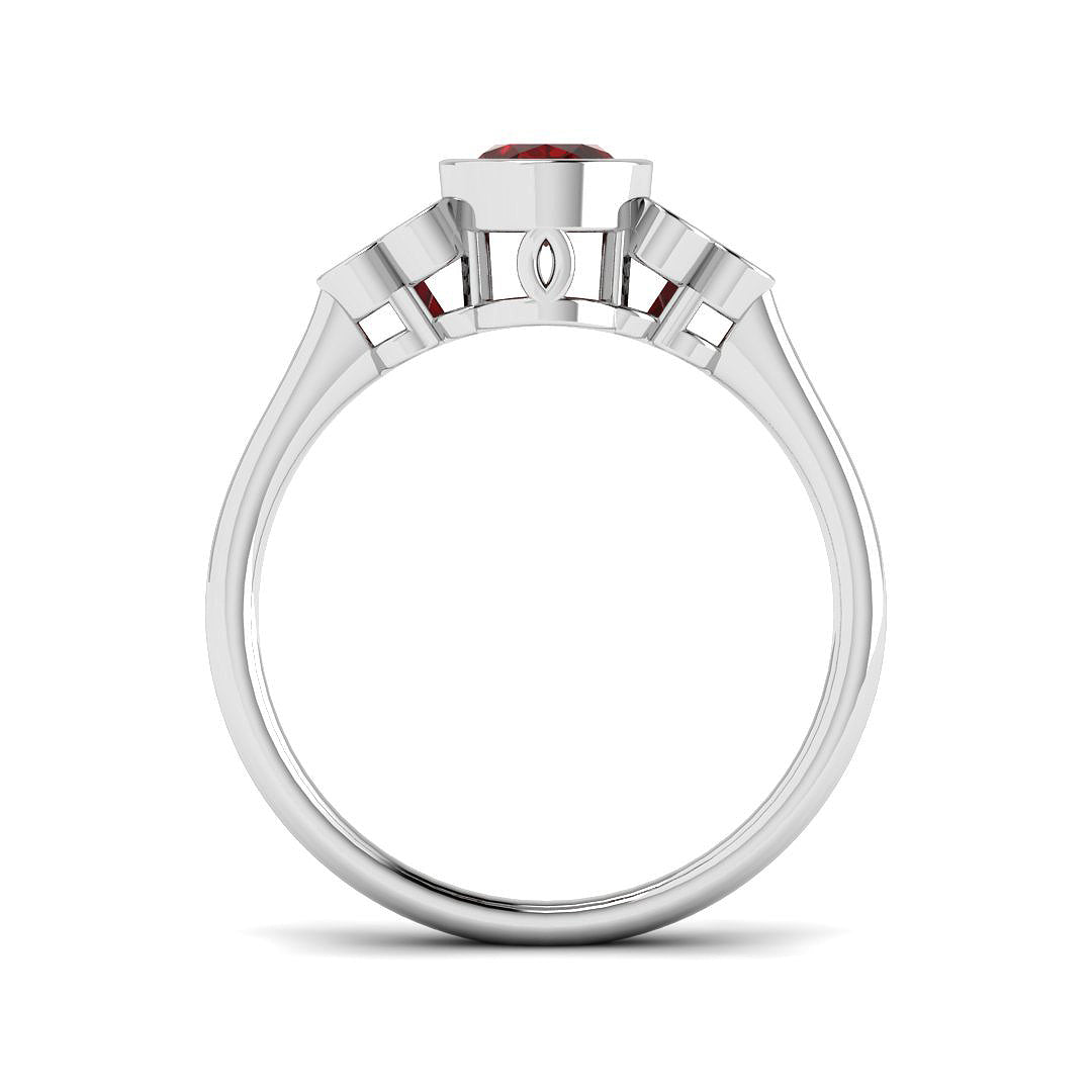 9ct White Gold 0.97ct Ruby Ring