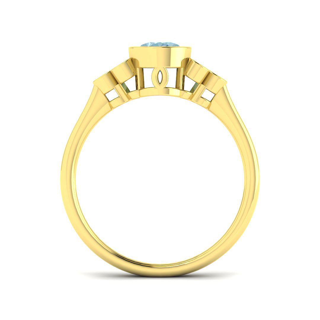 9ct Yellow Gold 0.69ct Aquamarine Ring