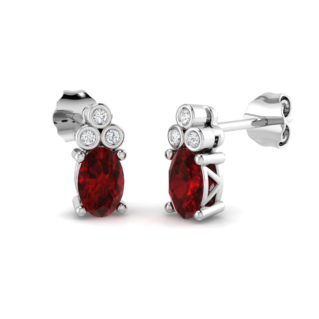9ct White Gold 1.07ct Ruby Earrings