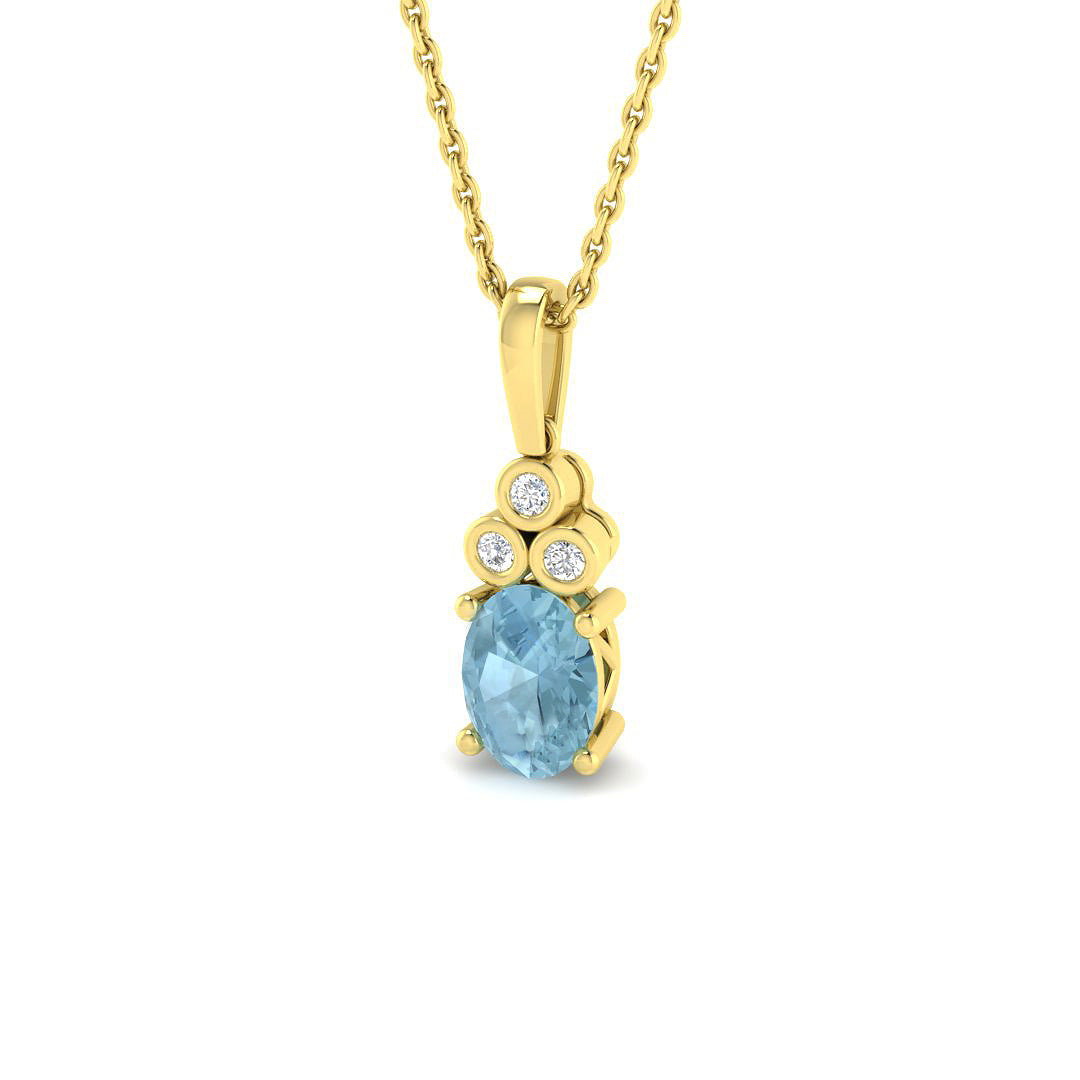 9ct Yellow Gold 0.74ct Aquamarine Pendant