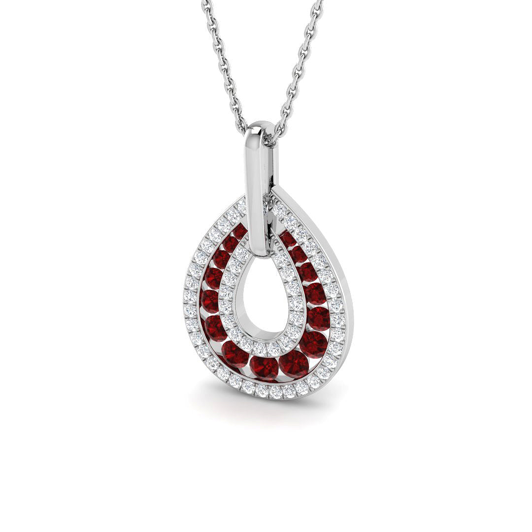 9ct White Gold 0.86ct Ruby Pendant