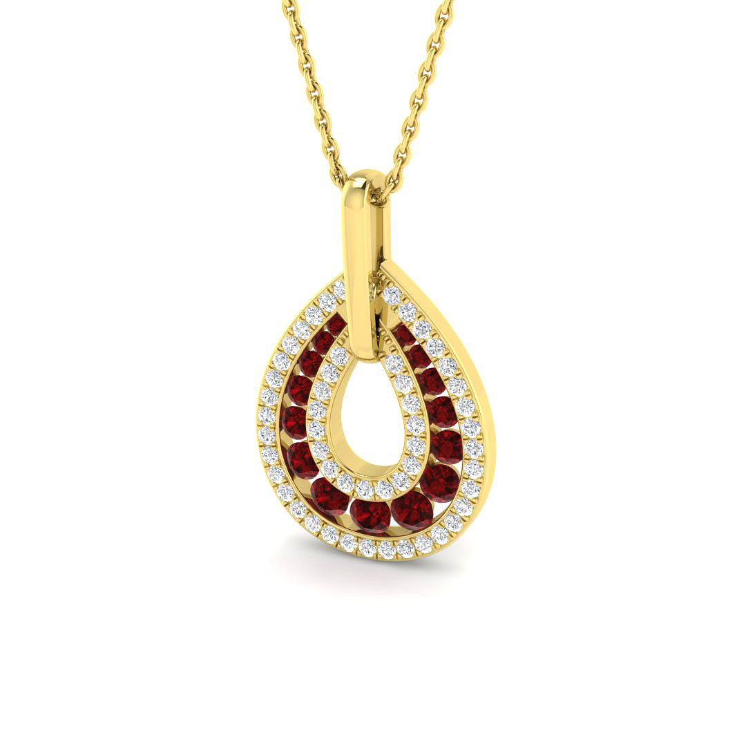 9ct Yellow Gold 0.86ct Ruby Pendant