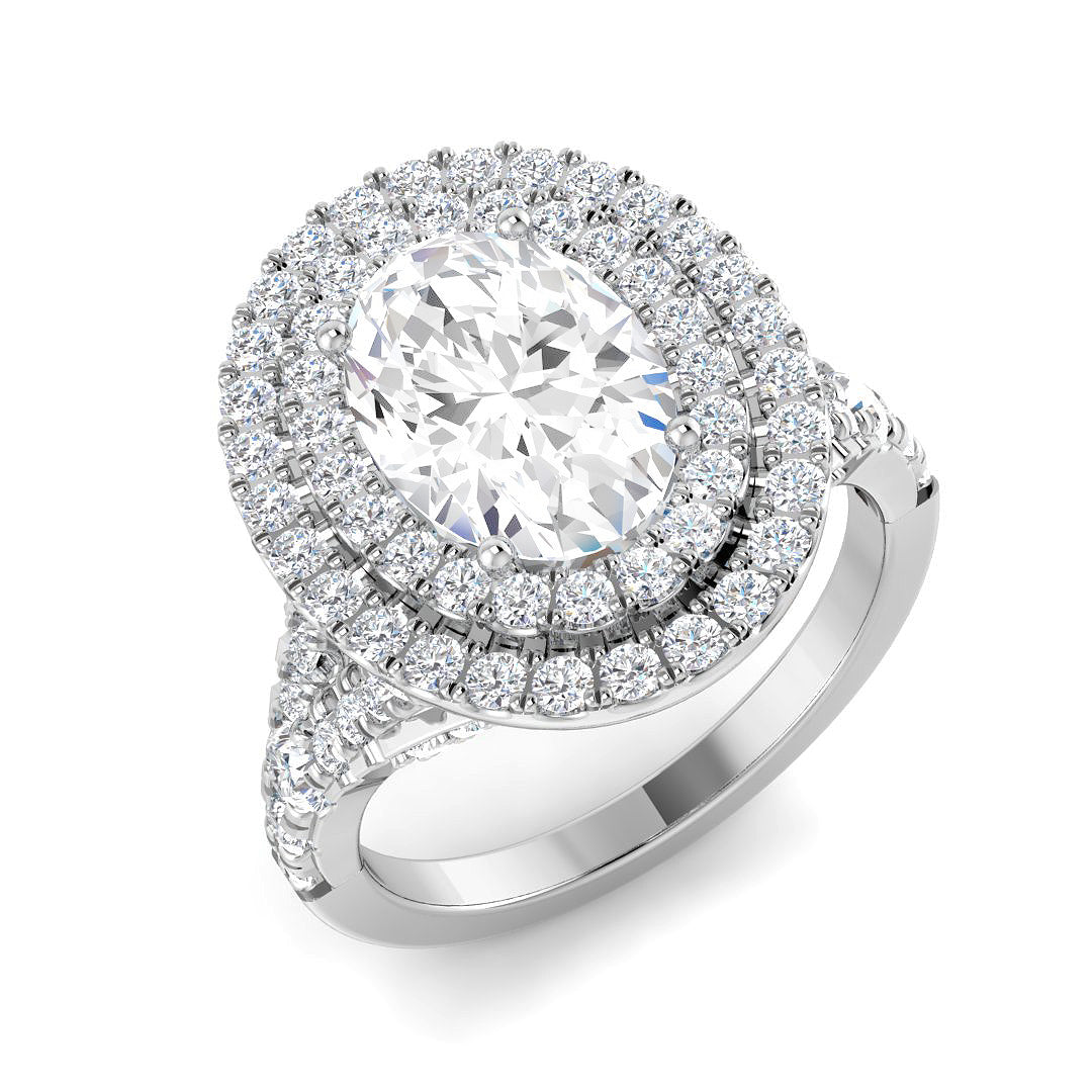 9ct White Gold 3.31ct E VS2 Laboratory Grown CVD Ring