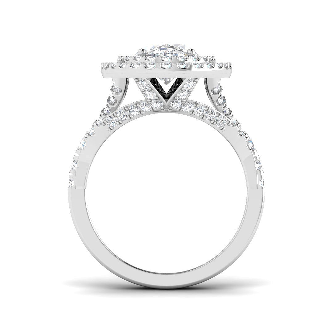 9ct White Gold 3.30ct E VS2 Laboratory Grown CVD Ring