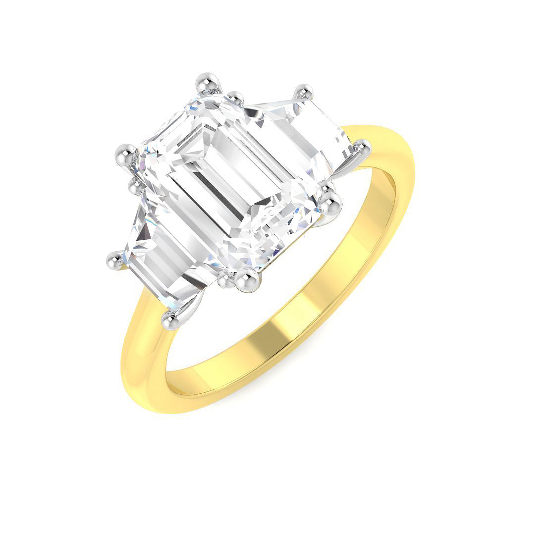 9ct Two-Tone Gold 3.20ct D VS1 Laboratory Grown CVD Ring