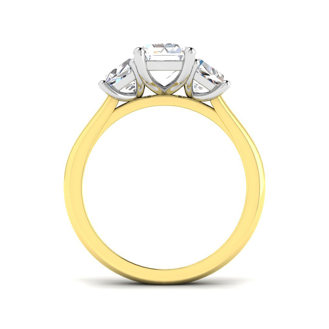 9ct Two-Tone Gold 3.20ct D VS1 Laboratory Grown CVD Ring