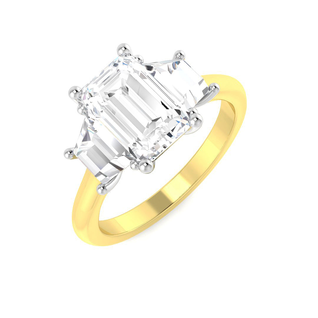 9ct Two-Tone Gold 3.21ct D VS2 Laboratory Grown CVD Ring