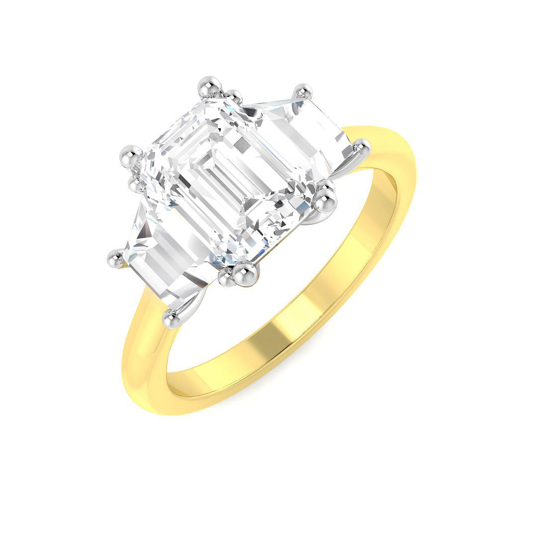 9ct Two-Tone Gold 3.16ct D VS1 Laboratory Grown CVD Ring